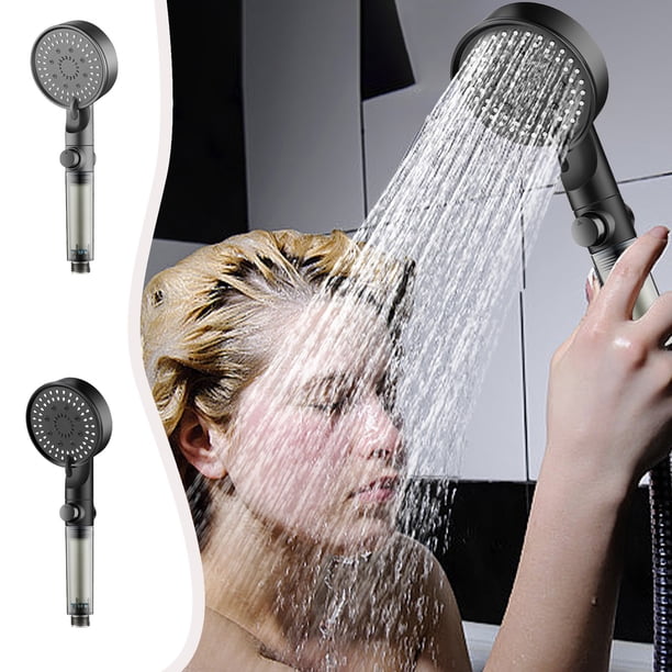 Cabezal de Ducha Turboalimentado, Alta Presión de Agua, Cinco Modos de Rociado Ajustables, Diseño de Gran Cobertura, Esencial para El Baño Moderno, Resistente a Fugas, Uso Familiar, Tamaño 27 X 9 X 4