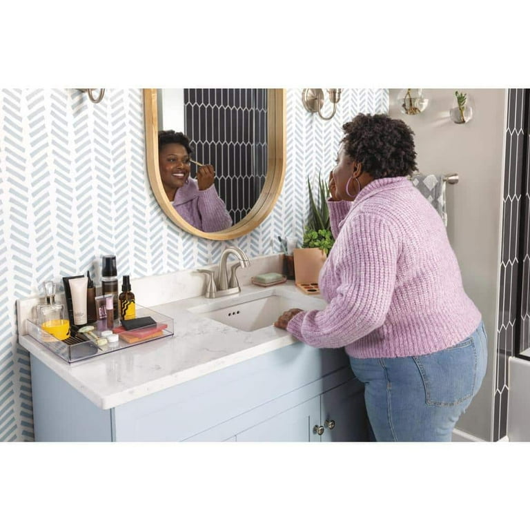 Broadmoor 4 in. Centerset 2-Handle Pull-Down Spout Bathroom Faucet in SpotShield Brushed Nickel Broadmoor 4 in. Centerset 2-Handle Pull-Down Spout Bathroom Faucet in SpotShield Brushed Nickel