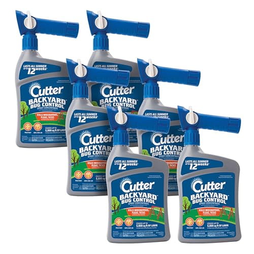 Cutter Backyard Bug Control Spray Concentrate (6 Pack), Kills Mosquitoes, Fleas & Listed Ants, 32 fl Ounce