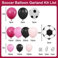 thumbnail image 2 of Kit de arco con forma de guirnalda de globos GRESATEK para fiesta de fútbol, negro y rosa intenso, 2 of 7