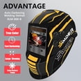 thumbnail image 3 of Casco de soldadura SSIMDER con oscurecimiento automático, con energía solar, casco de soldadura con oscurecimiento automático, sensor de 4 arcos, pantalla ancha, 4/5-9/9-13 para TIG MIG ARC CUT, 3 of 8