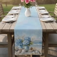 thumbnail image 5 of Hydrangeas Flowers Table Runner, Coastal Seaside Starfish Summer Washable Cotton Linen Table Runners 120 Inches Long, Dresser Scarf Runner for Dining/Living Room/Kitchen/Square Tables 13''x120'', 5 of 8