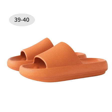 

6pcs Home Slippers EVA Non-slip Sandals Couples Open-Toe Thick Sole Slippers Orange Red Suitable for Size 39-40