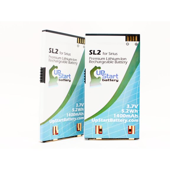 2x Pack - Sirius AE737173025076 Battery - Replacement for Sirius Stiletto 2 Satellite Radio Battery (1400mAh, 3.7V, Lithium-Ion)