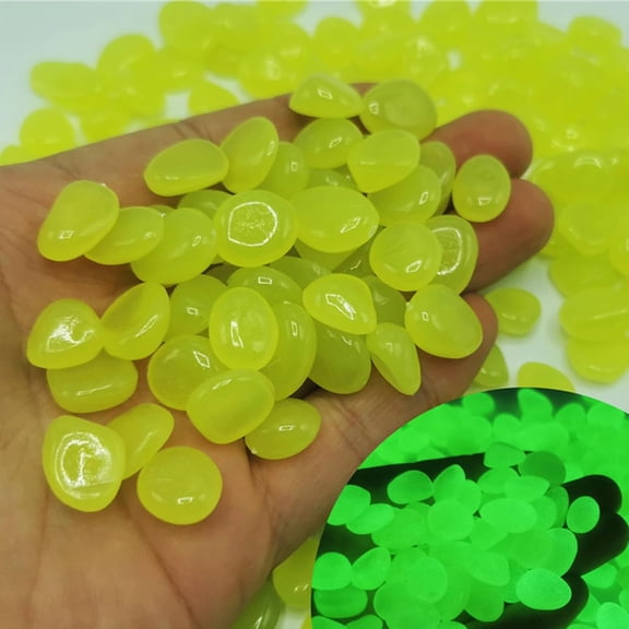 Colorful Glow-in-the-Dark Garden Stones, Outdoor Luminous Stone for Walkways Aquariums Fairy Gardens Path Patio Lawn Landscape