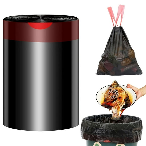 75 45*45 Garbage Bags, Garbage Bag Thickened and Non Dirty Automatic Hand Closing Garbage Bag Portable Plastic Bag Household Kitchen Garbage