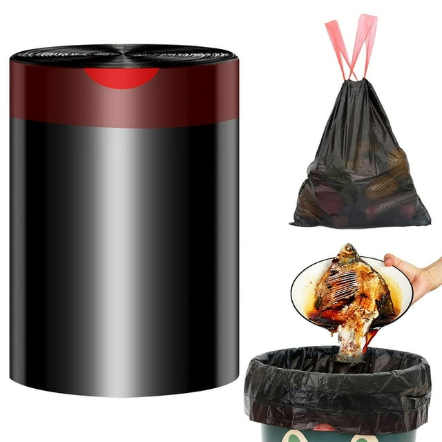 75 45*45 Garbage Bags, Garbage Bag Thickened and Non Dirty Automatic Hand Closing Garbage Bag Portable Plastic Bag Household Kitchen Garbage