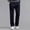 Black, variant on Men's Solid Elastic Waist Casual Pants, Side Pockets, Relaxed Fit Straight Leg Trousers for Men Gray XXL