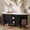 Black, variant on UGTOO Black Shoe Storage Bench with Removable Cushion, Modern Fluted Shoe Cabinet with Sliding Doors & Adjustable Shelves, Dark Entryway Bench with Storage for Hallway