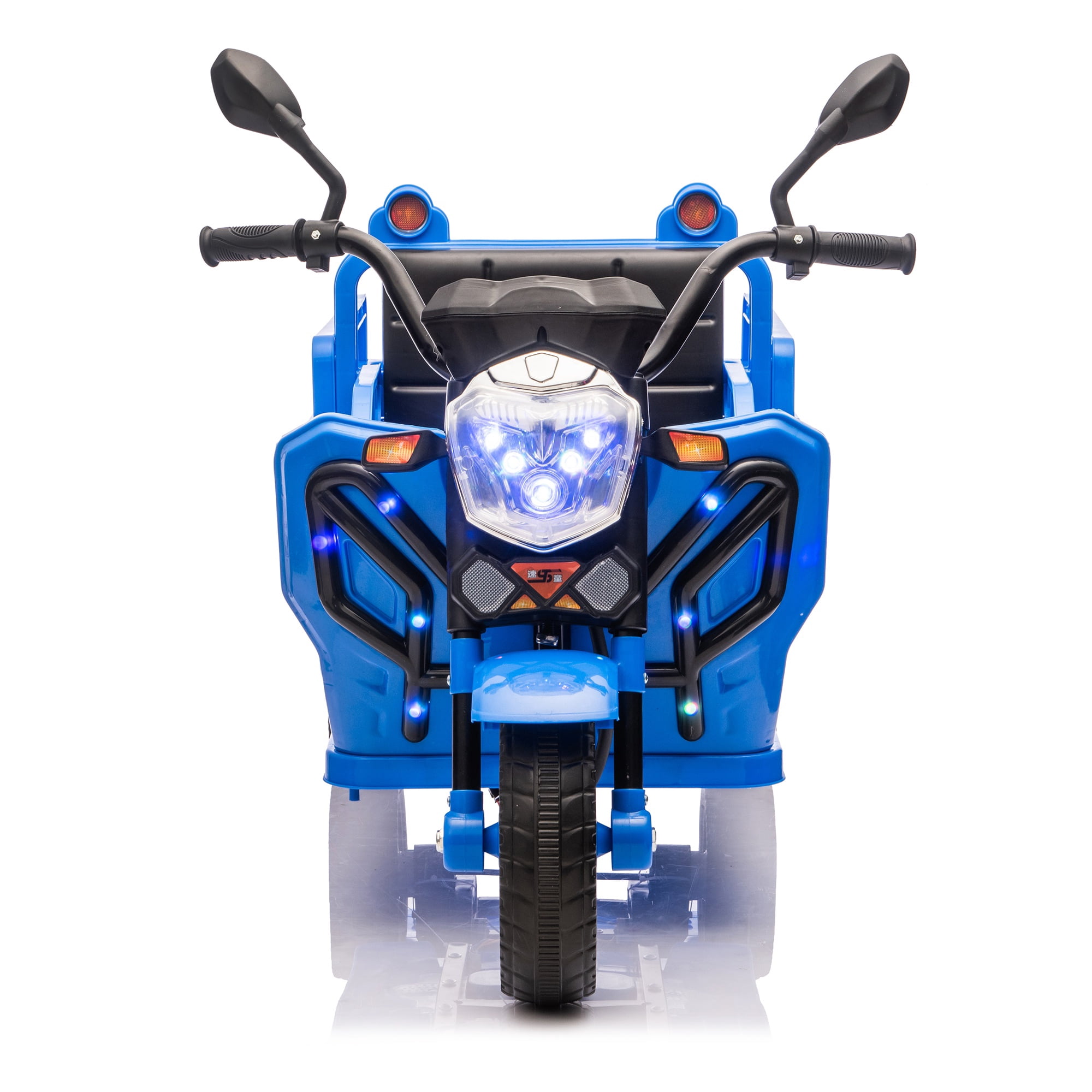 iRerts 12V Ride on Toys, Electric 3 Wheel Ride on Cargo Trucks with LED Lights, Music, Large Storage Space, Powered Ride on Cars Electric Trike for Kids Toddlers Ages 3-6, Blue