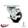 thumbnail image 2 of 3 Inch Phenolic Wheel Swivel Top Plate Caster with Brake Service Caster Brand, 2 of 2