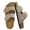 Stone, variant on Cushionaire Legacy Cork Footbed Leather Sandals for Women – Genuine Leather Double Strap Slides with Adjustable Buckles Memory Foam