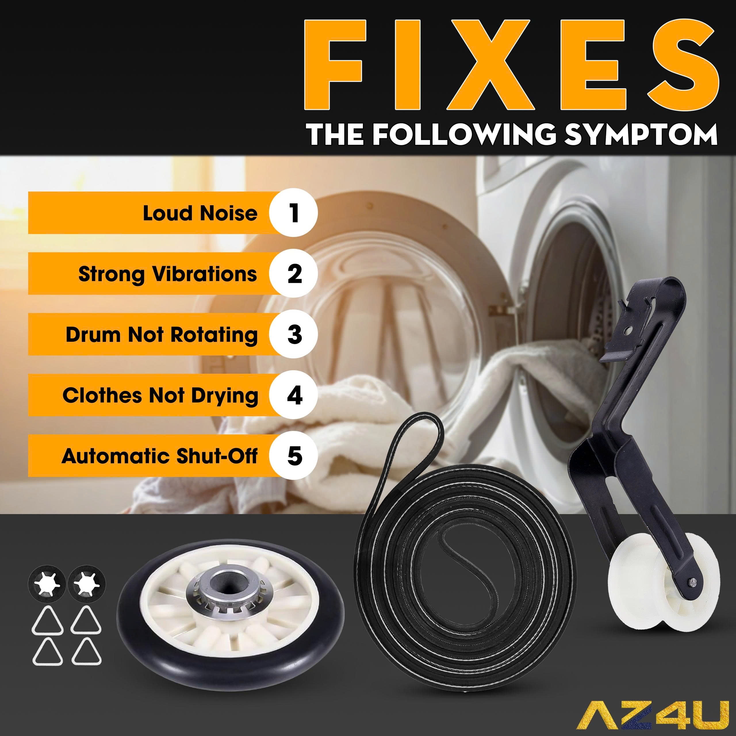 Dryer Repair Kit Drum Rollers 14210017 Belt 341241 Idler Pulley 14210023 Replacement For Amana NED4655EW1 NED4600YQ1 4GNED4600YQ1 NED4600YQ0 NGD4655EW2 NED4500VQ0 NED4500TQ0 NED4800VQ0 NED4700YQ1