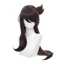 JJKcosplay Game Beidou Cosplay Wig for G-I Women Long Brown Synthetic Party Halloween Wig