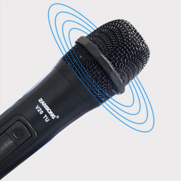 8X Uhf Usb 3.5mm Micrófono Inalámbrico Micrófono de Mano Megáfono con Receptor para Karaoke Speech Loudspeaker V20