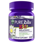 Vicks ZzzQuil Pure Zzzs Kidz Melatonin Sleep Aid Gummies for Kids, Dietary Supplement, Ages 4+, 24 Ct