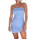 thumbnail image 1 of Vestido Tubo Superior Vestido ajustado para mujer Mini vestido sexy asimétrico Slim Fit Traje de fiesta sin espalda Ygjytge Celeste L para Mujer, 1 of 6