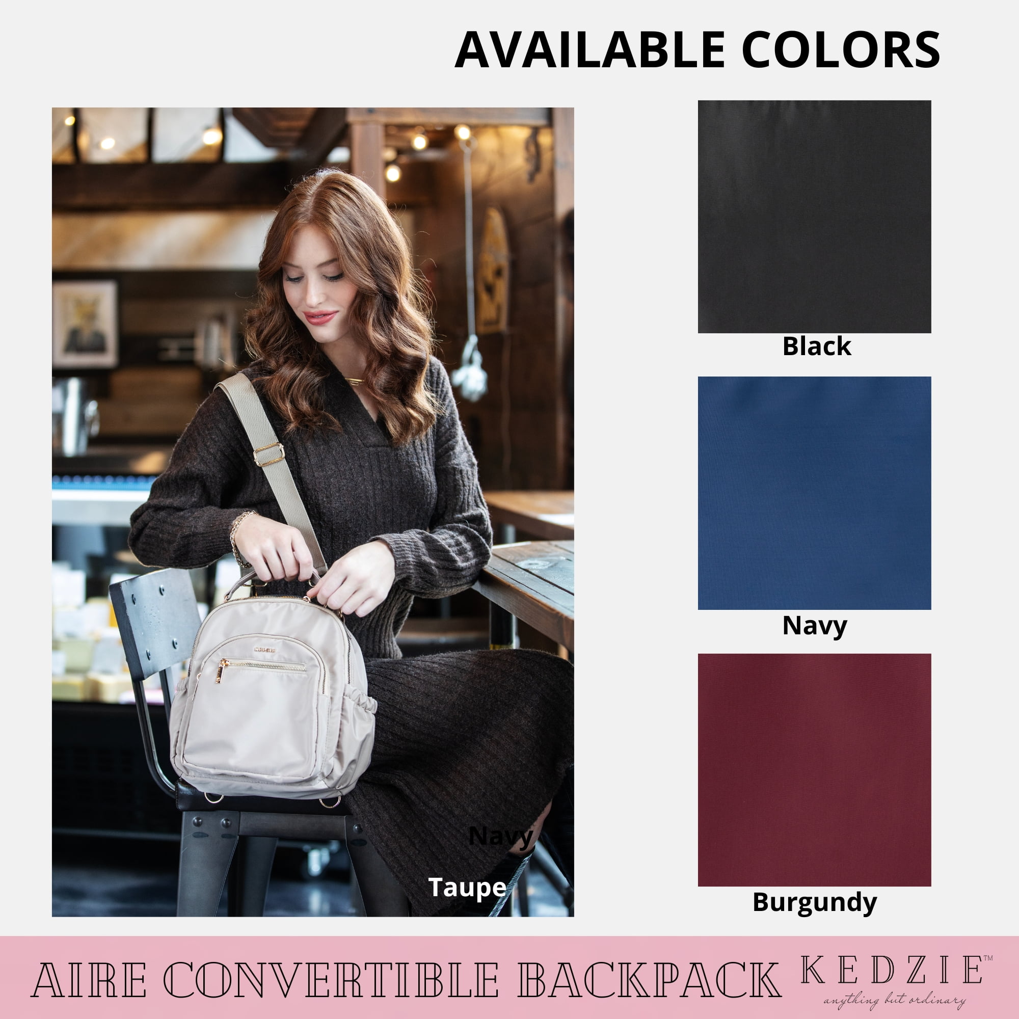 Kedzie Aire Convertible Backpack Crossbody Carry-On Bag, Navy (Women's)