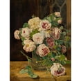 thumbnail image 2 of Ferdinand Georg Waldmüller 19x24 Gold Ornate Framed and Double Matted Museum Art Print Titled - Rose Bouquet at the Window (1832), 2 of 4