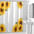 thumbnail image 4 of Sunflower Leaf Fabric Shower Curtain Yellow Floral Plant Washable Shower Curtains for Bathroom, Waterproof Bath Curtain with Hooks Home Decor 72x72in, 4 of 8