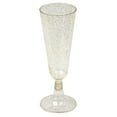 thumbnail image 3 of BalsaCircle Gold Glittered Clear 12 Pieces 5 oz Disposable Plastic Champagne Glasses - Wedding Reception Party Catering Tableware, 3 of 4