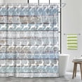thumbnail image 7 of Rustic Elk Shower Curtain,Wood Planks Animal Snowflakes Winter Cabin Bathroom Curtain,Blue White Fabric Xmas Holiday Decor with Hooks,69X70 IN, 7 of 7