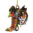 thumbnail image 1 of Tree Pendant with Lanyard Creative Shape Cowboy Themed Hat Boots Wild West Car Rear View Mirror Hanging Decor, 1 of 6