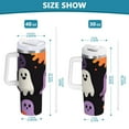 thumbnail image 6 of Yayeee 40oz Stainless Steel Tumbler with Straw and Handle Double-Wall Insulated Travel Water Bottle, Yellow Halloween Ghosts, 6 of 8