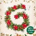 thumbnail image 6 of Christmas Red Garland 9Ft Christmas Garland Ornaments, Doorway Garland Christmas Decorations for Fireplace Xmas Tree Table, 6 of 7