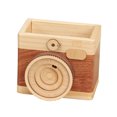 thumbnail image 2 of Pen Holder Creative Wooden Camera Shape Decorative Desk Organizer Pencil Holder, 2 of 7