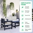 thumbnail image 4 of POTATO Outdoor Patio Furniture Set,HDPE Outdoor Loveseat, Weather Resistant 2-Seater Patio Sofa for Garden or Porch,Navy Blue Frame with Khaki Cushions, 4 of 7