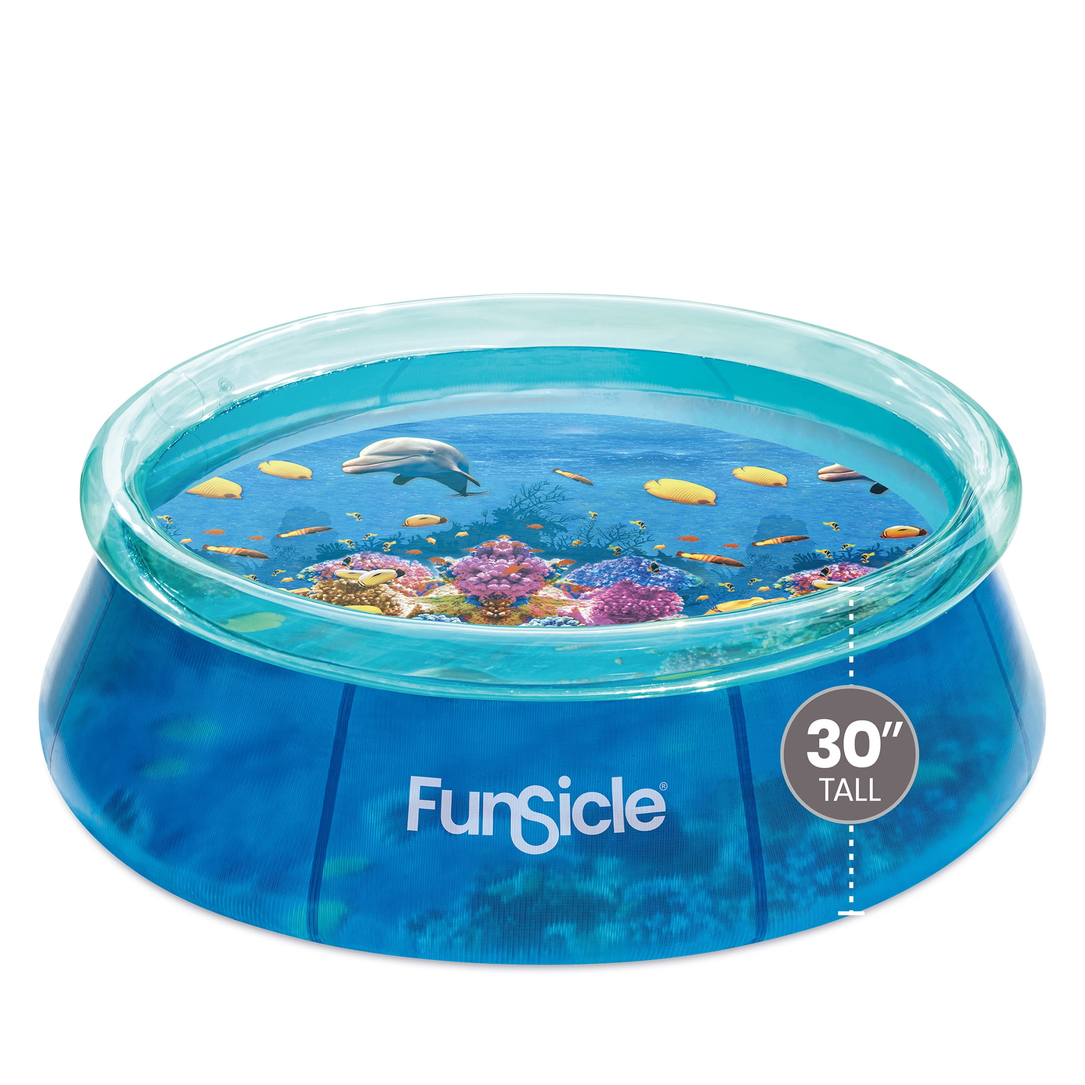 Funsicle 8 ft 3D Fun QuickSet Above Ground Swimming Pool, Round, Age 6 & Up  (Moms Choice Award Winner)