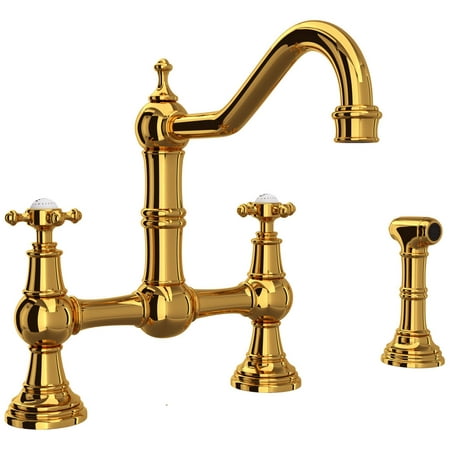 Perrin And Rowe U.4755X-2 Edwardian 1.8 GPM Widespread Bridge Kitchen Faucet - Brass