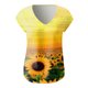 thumbnail image 4 of Moda Mujer Causal V-Cuello Impresión Blusa Sin Mangas Camiseta Verano Tops Fridja  gh5773, 4 of 4