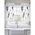 thumbnail image 5 of Blue Brown Diamond Sheer Curtains 45 Inch Length 2 Panels Set Window Treatments, Modern Geometric Middle Century Rod Pocket Semi Curtains for Living Room/Bedroom/Kitchen Décor, 104"W x 45"L, 5 of 7