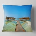 thumbnail image 2 of Designart Bungalows in Maldives Island - Landscape Photography Throw Pillow - 16x16, 2 of 5