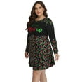 thumbnail image 2 of HDE Womens Plus Size Party Dress Ugly Christmas Sweater Long Sleeve Skater Dress Elfed Up 2X, 2 of 6