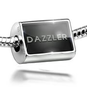 Neonblond Charm Dazzler Printed Jewelry on Black 925 Sterling Silver Bead