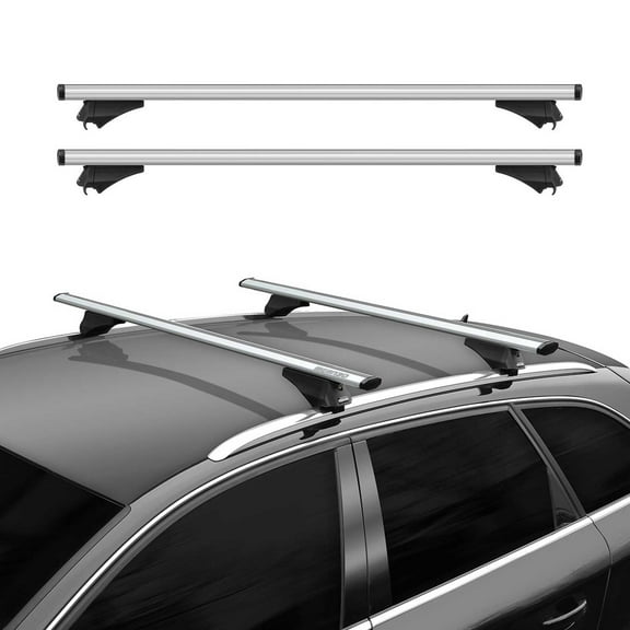 OMAC Cross Bars Roof Racks Aluminium for Toyota Corolla 2020-2024 Grey Carrier 2 Pcs Anti-Theft for Travel Kayak Canoe Surf Ski Snowboard Camping