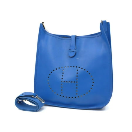 Hermes Courchevel Leather Royal Blue Evelyne GM
