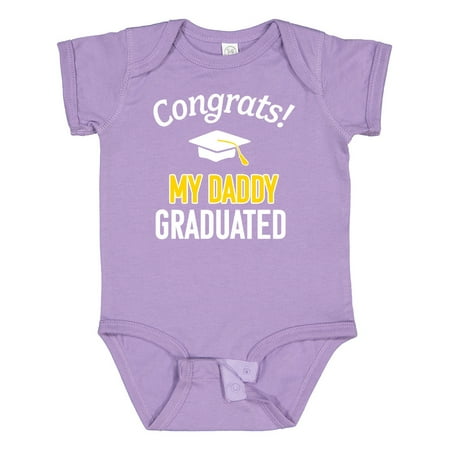 

Inktastic Congrats! My Daddy Graduated with Cap Gift Baby Boy or Baby Girl Bodysuit