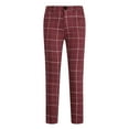 thumbnail image 2 of UTTOASFAY Men Pants Men Casual Fashion Button Zipper Closure Plaid Casual Pencil Pants Trousers, 2 of 7