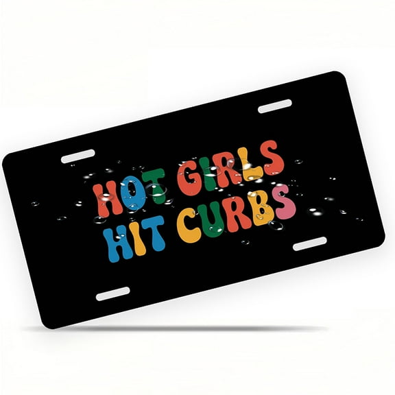License Plate, Colorful Hot Girls Motto Decorative Front,Personalized Stainless Steel License Plate Cover For Men Women,12.2" X 6.2"