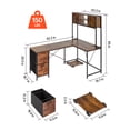 thumbnail image 2 of VEVOR L-Shaped Gaming Desk with LED Lights, 62.2-inch Reversible Corner Computer Desk with Power Outlets, Movable CPU Stand & Storage Drawers, 2 of 9