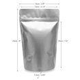 thumbnail image 2 of Special Tea Company 50pcs Stand-up Resealable Foil Pouches Food Grade 9″ x 5.9″ (23cm x 15cm) Silver Matt Finish, 2 of 2