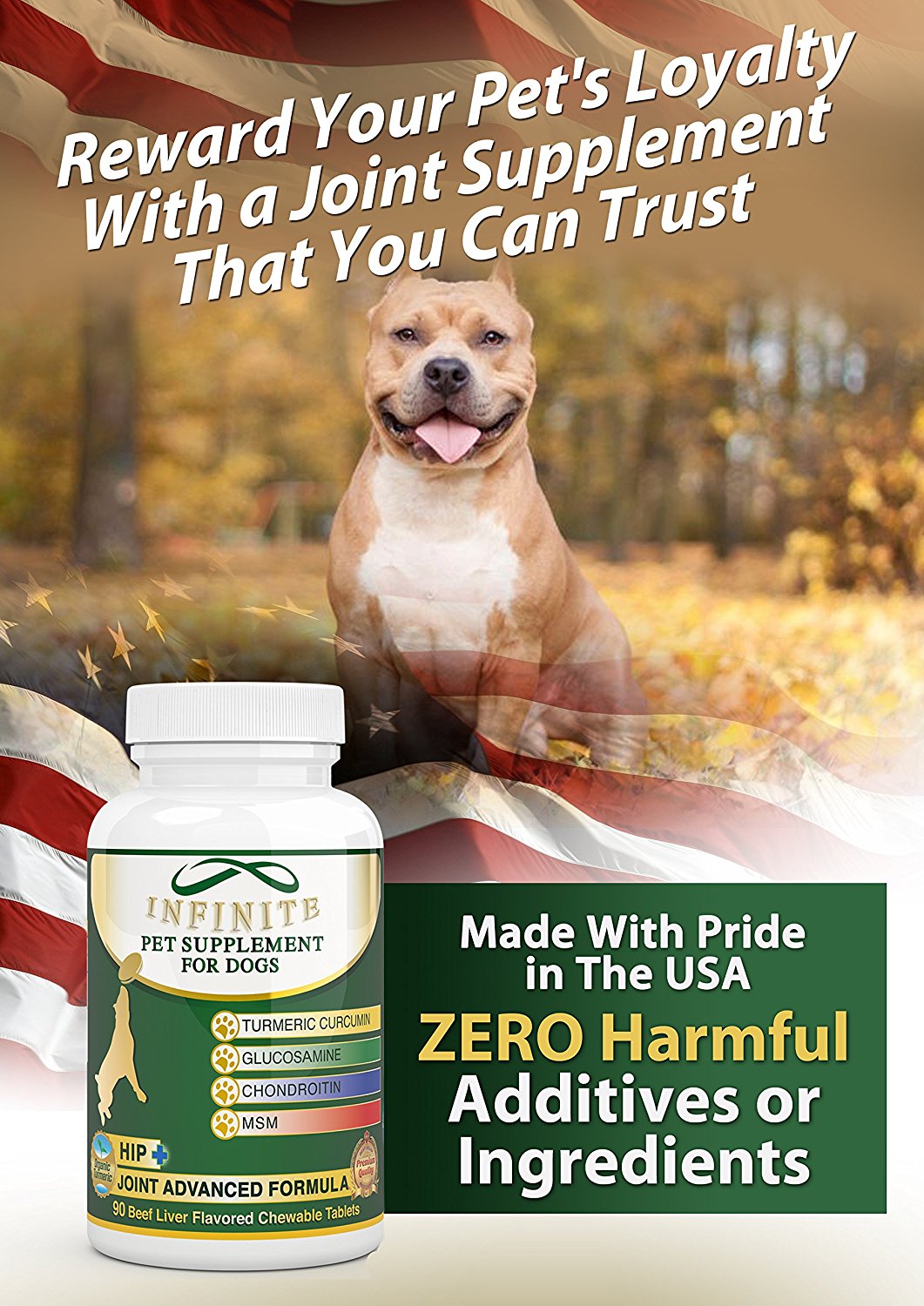 Infinite Pet Supplements Hip+Joint Advanced Formula for Dogs, 90 Chews - image 3 of 7
