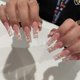 thumbnail image 1 of 3 juegos de uñas postizas cuadradas largas, uñas postizas de color rosa perla Uñas postizas acrílicas, uñas artificiales para mujeres y niñas, 1 of 3