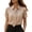01-Khaki, variant on Women's Satin Shirts Elegant Bow Tie Neck Short Sleeve Casual Loose Blouse Business Office Trendy Wrinkle Free Tops White XXL