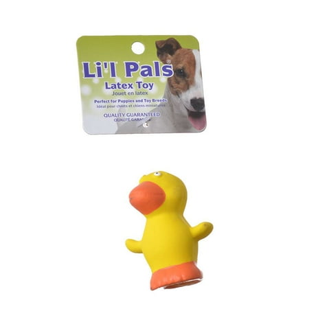 Coastal Pet Products-Li'l Pals Latex Duck Dog Toy- Yellow 2.75