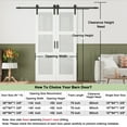 thumbnail image 5 of 36'' x 84'' 3-Piece Double Sliding Frosted Glass Barn Door Solid Manufactured Wood French Closet Door with Installation Hardware Kit, 5 of 8